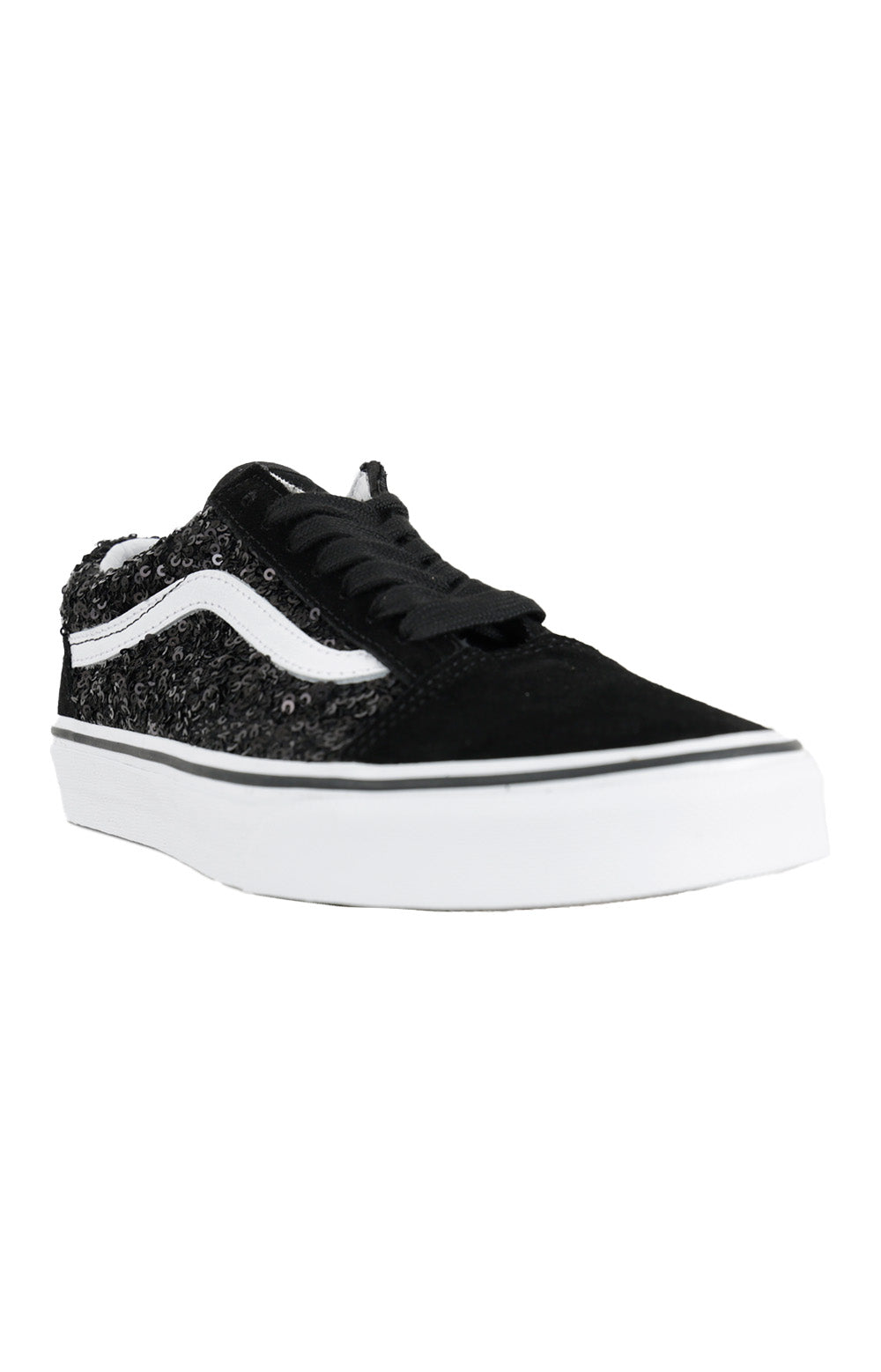 (KRS6BT) Boucle Sequins Old Skool Shoes - Black/True White